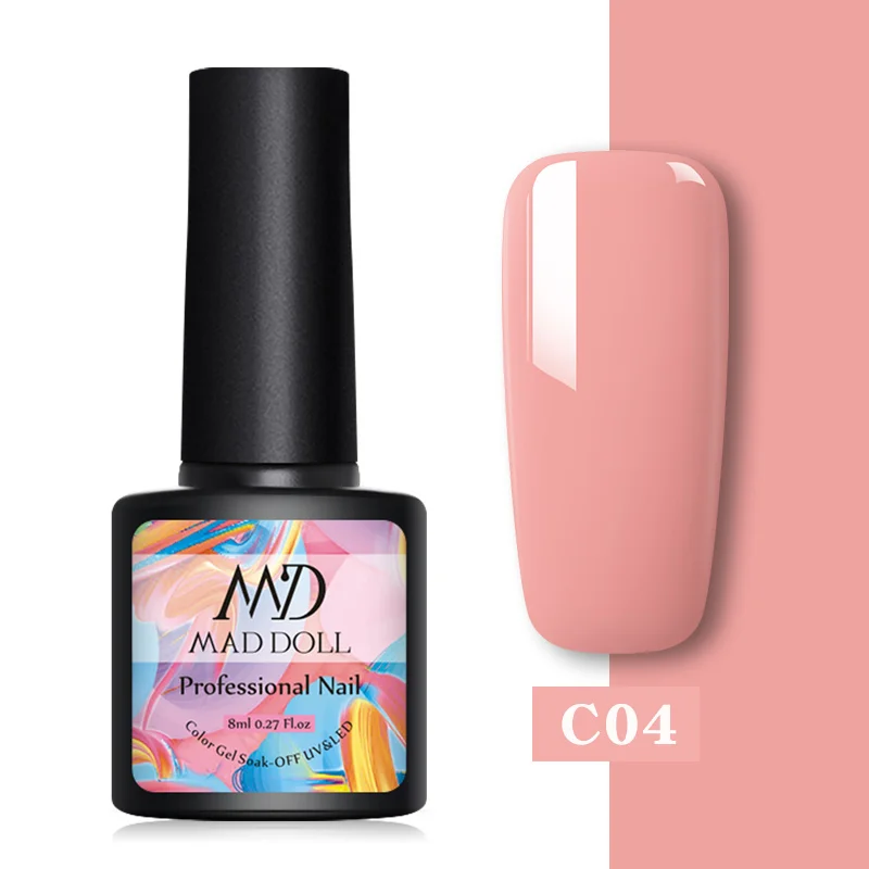 C04 MAD DOLL, Термальный гель для ногтей, меняющий цвет, блестки, отмачиваются, УФ-гель для ногтей, лак для ногтей, дизайн ногтей, сделай сам, украшение - Цвет: C04