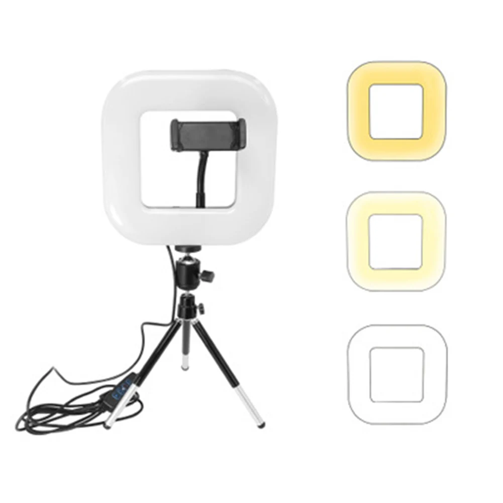 Светодиодный светильник квадратной формы со штативом подставка для мобильного