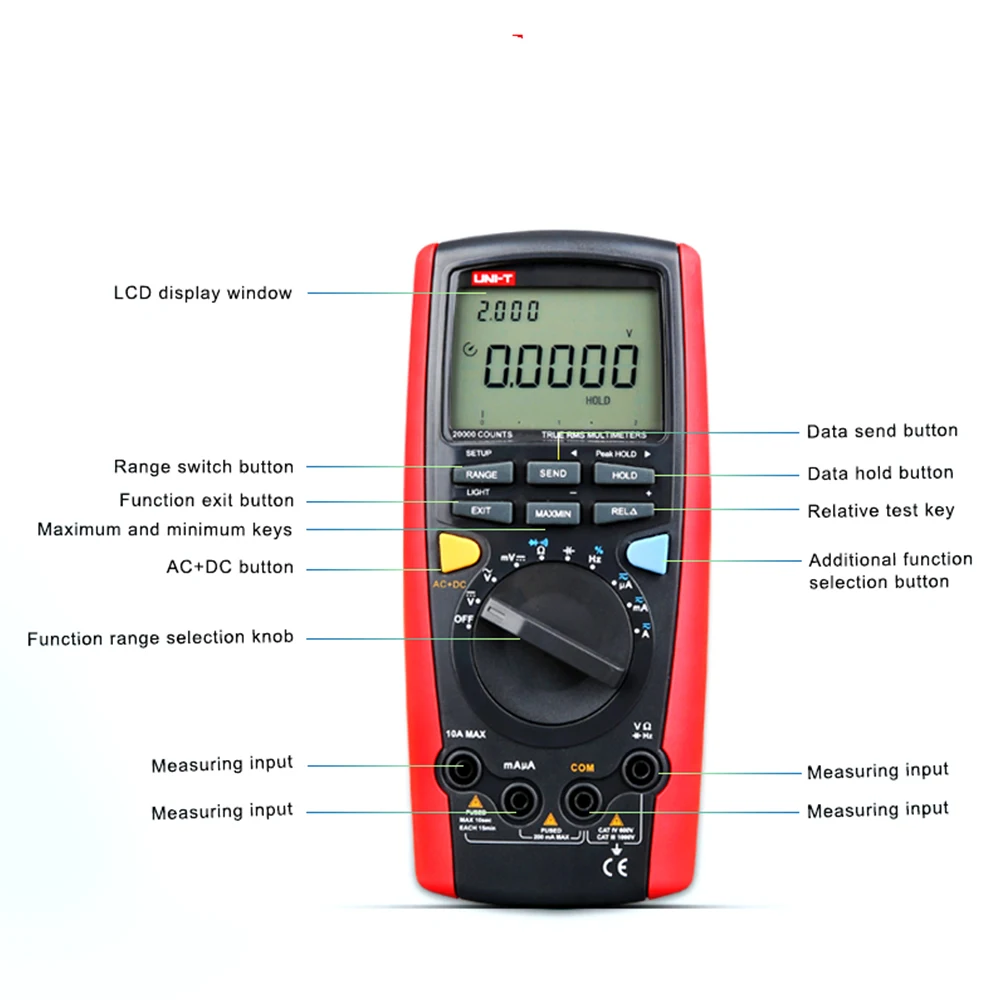 UNI T UT71A UT71B UT71C UT71D UT71E Цифровой мультиметр RMS AC DC измеритель Вольт Ампер Ом Емкость