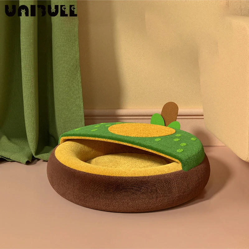 

Pet Fruit Quilt Nest Warm Autumn and Winter Cat Nest Semi-enclosed Cat Nest Small Dog Cat Nest Four Seasons Long Plush Pet Cat