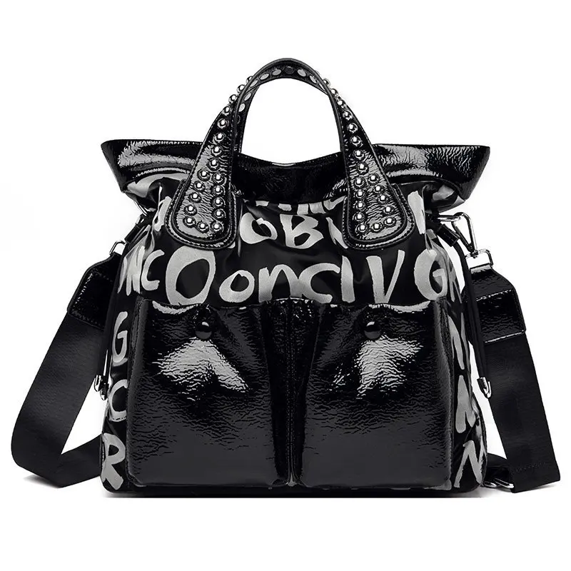 

Annmouler Fashion Designer Women Handbag Pu Leather Shoulder Bag Printed Tote Purse Top-handle Crossbody Bag Large Travel Bag