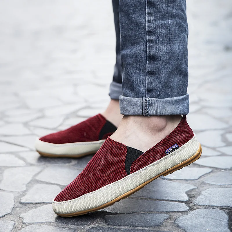 

Men Sports Shoes Spring Autumn Loafers Breathable Canvas Shoes High Quality Slip-on Casual Shoes Fashionable Light Walking Shoes