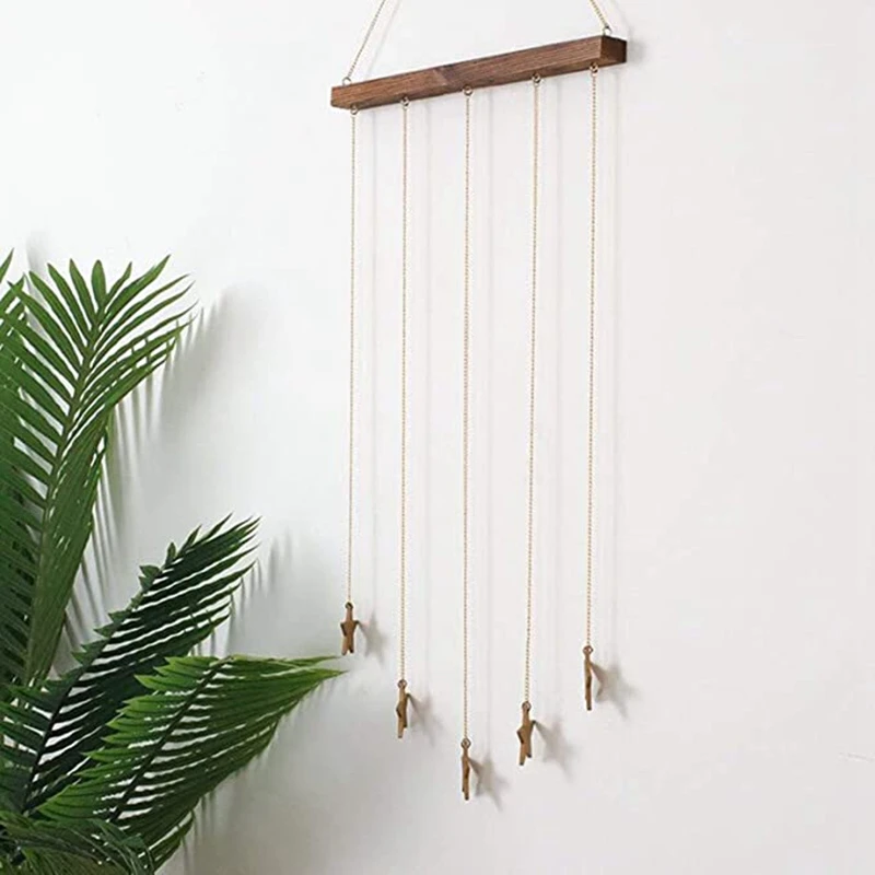 

Hanging Display Stars Metal Chain Wall Hanging Photo Holder Wall Decoration for Home Room Office Apartment Bedroom