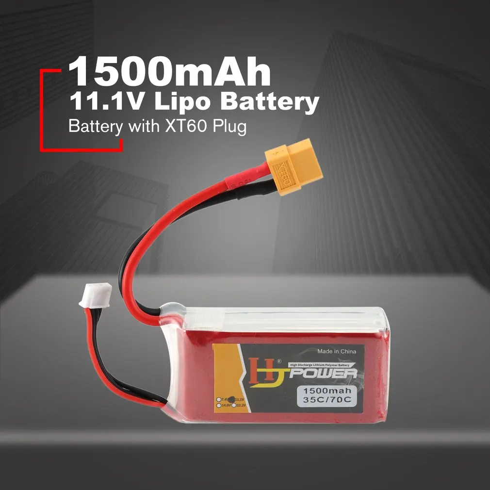 HJ 11,1 V 1500MAH 35C 3S Lipo батарея XT60 вилка перезаряжаемая для RC гоночный Дрон вертолет модель автомобиля лодки