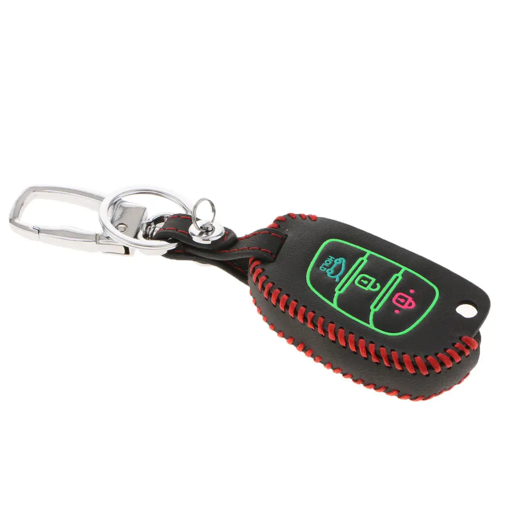 Authentic Leather Remote Smart Key Protector Bag with Chain for HYUNDAI 14 MISTRA 15 ELANTRA SANTA 13-15ix35 ix25 |