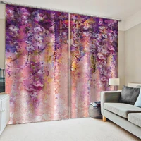 beautiful photo fashion customized 3d curtains photo pink flower curtains decoration curtains