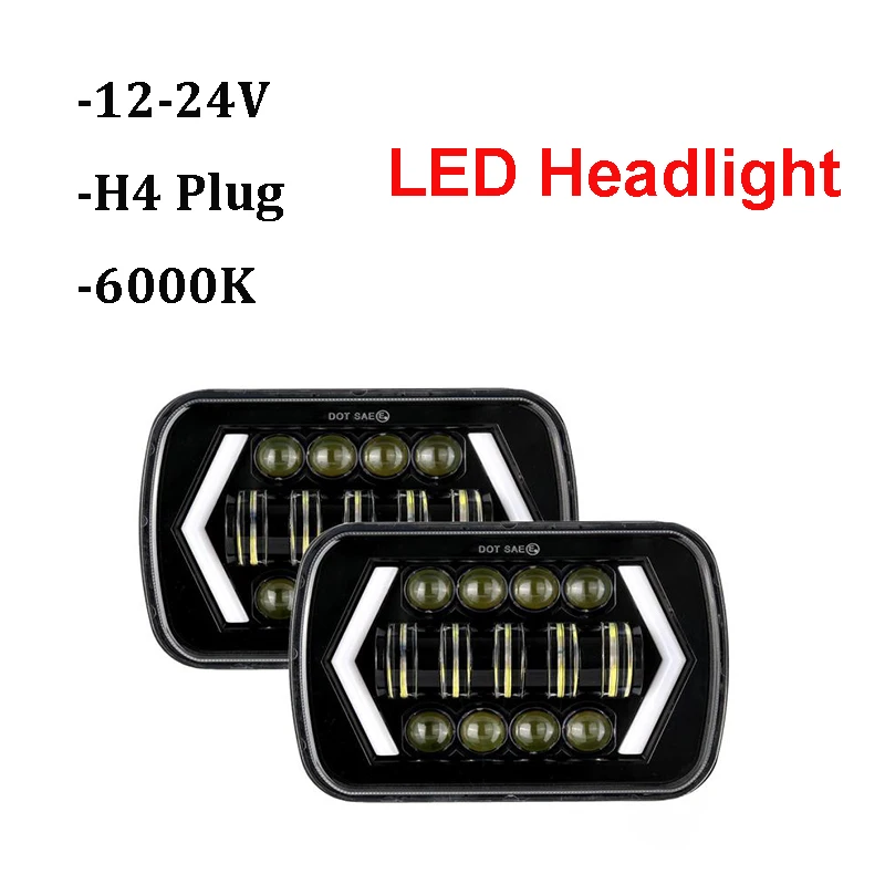 

7X6 Car LED Headlights 85W 12750LM 6000K Running Turn Sinal Light Hi-Lo Beam For Jeep/Toyota Pickup MR2 Celica Supra 240SX