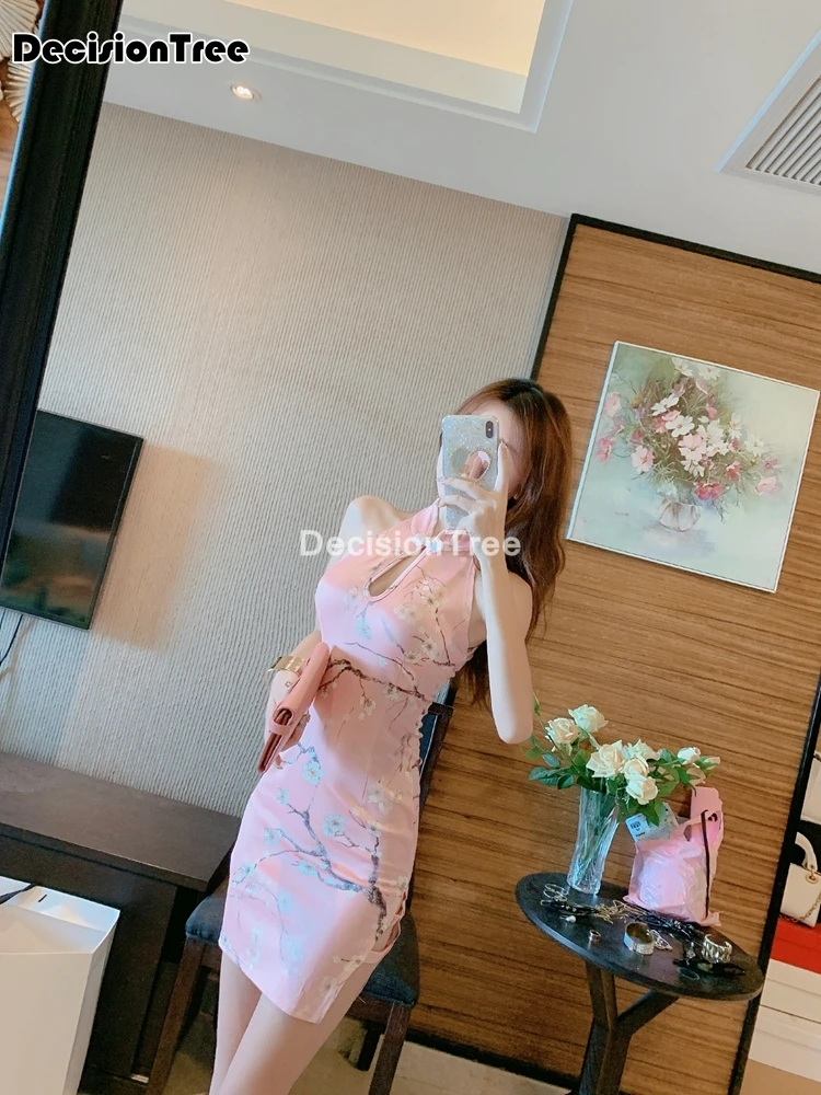 Женское платье в Восточном китайском стиле элегантное облегающее Ципао без