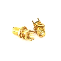 1pc sma female jack nut rf coax modem convertor connector pcb mount straight goldplated new wholesale