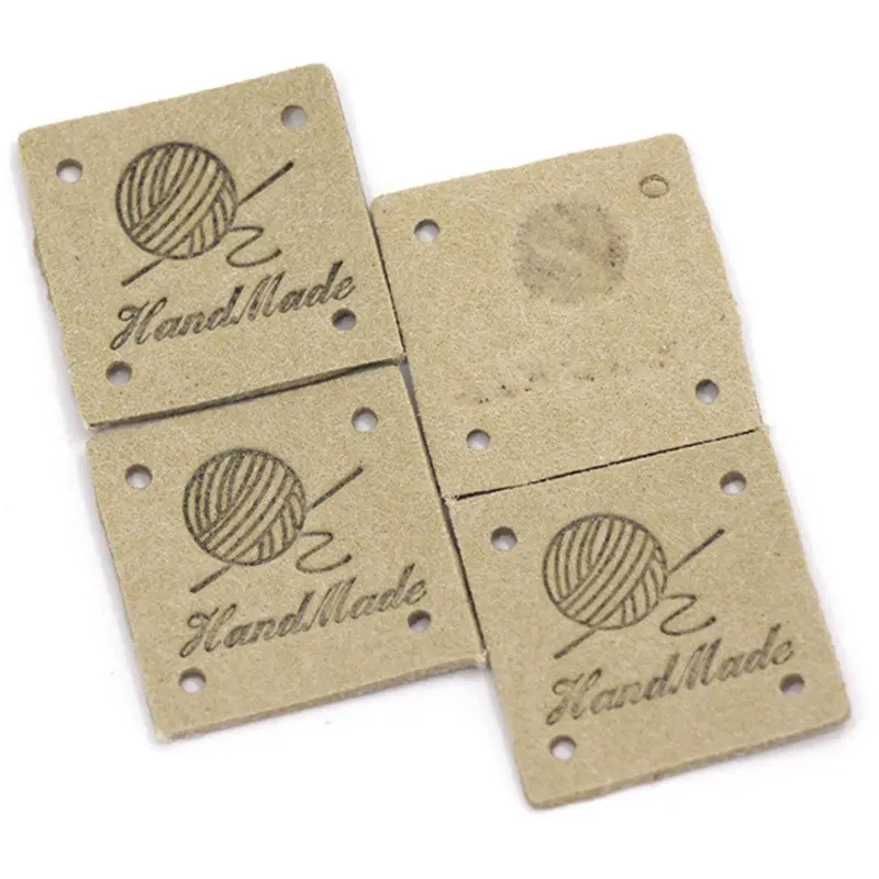 Sewing Accessories 20Pcs Square Labels Hand Made Tags For Clothing PU Leather DIY Knitting Hats Handmade Gift Decor | Дом и сад