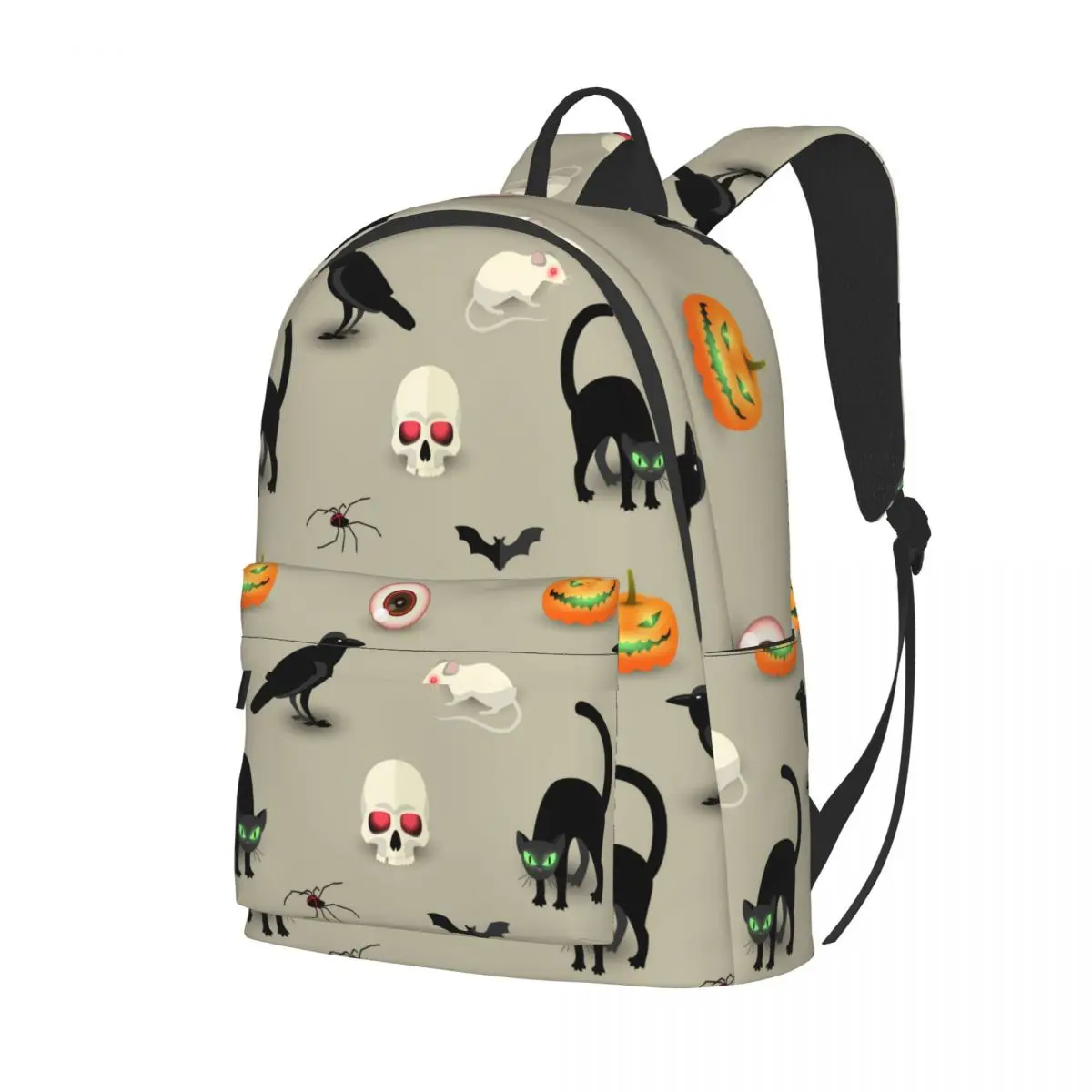 

Backpack School Bookbag Traditional Skull Cat Raven Backpack Teenger Girl School Bag Bagpack