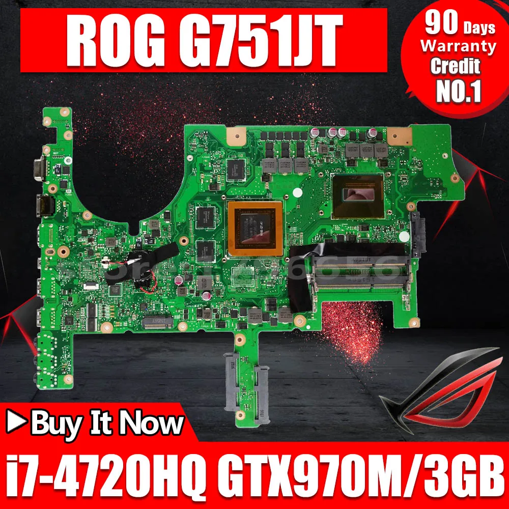 G751JT MB_0M/I7-4720HQ/AS GTX970M 3гб 90NB06M1-R00040 материнская плата For Asus ROG G751JY G751JL G751J G751 для