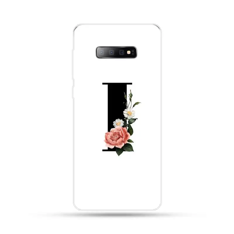 

Alphabet Letter flower Phone Case For Samsung Galaxy S5 S6 S7 S8 S9 S10 S10e S20 edge plus lite cover shell funda capa