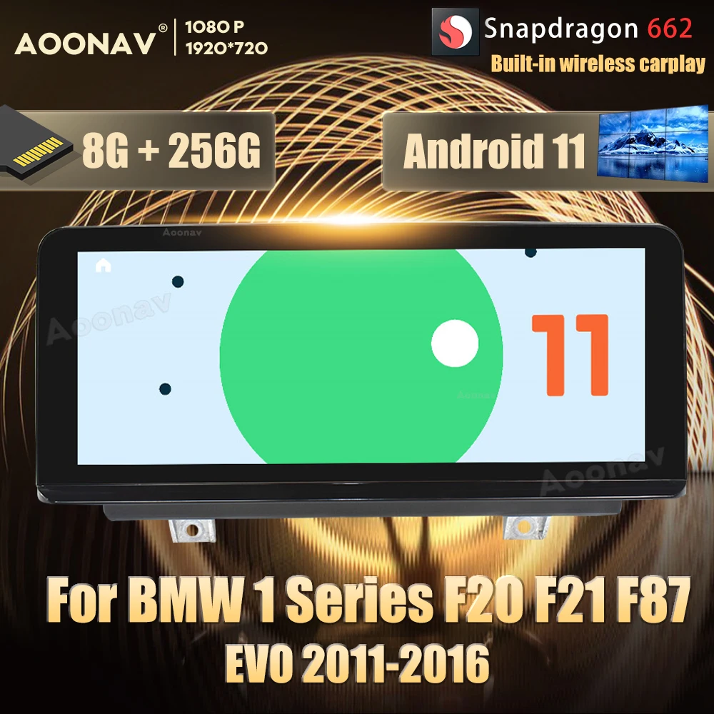 

8GB 256GB Snapdragon 662 Android 11.0 car radio For BMW 1 Series F20 F21 F87 EVO 2011-2016 multimedia player DVD Stereo 8+256GB