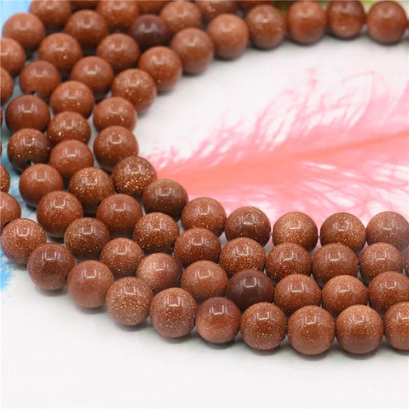 Горячая Распродажа натуральный камень золотой песок 4/6/8/10/12 мм круглые бусины Для