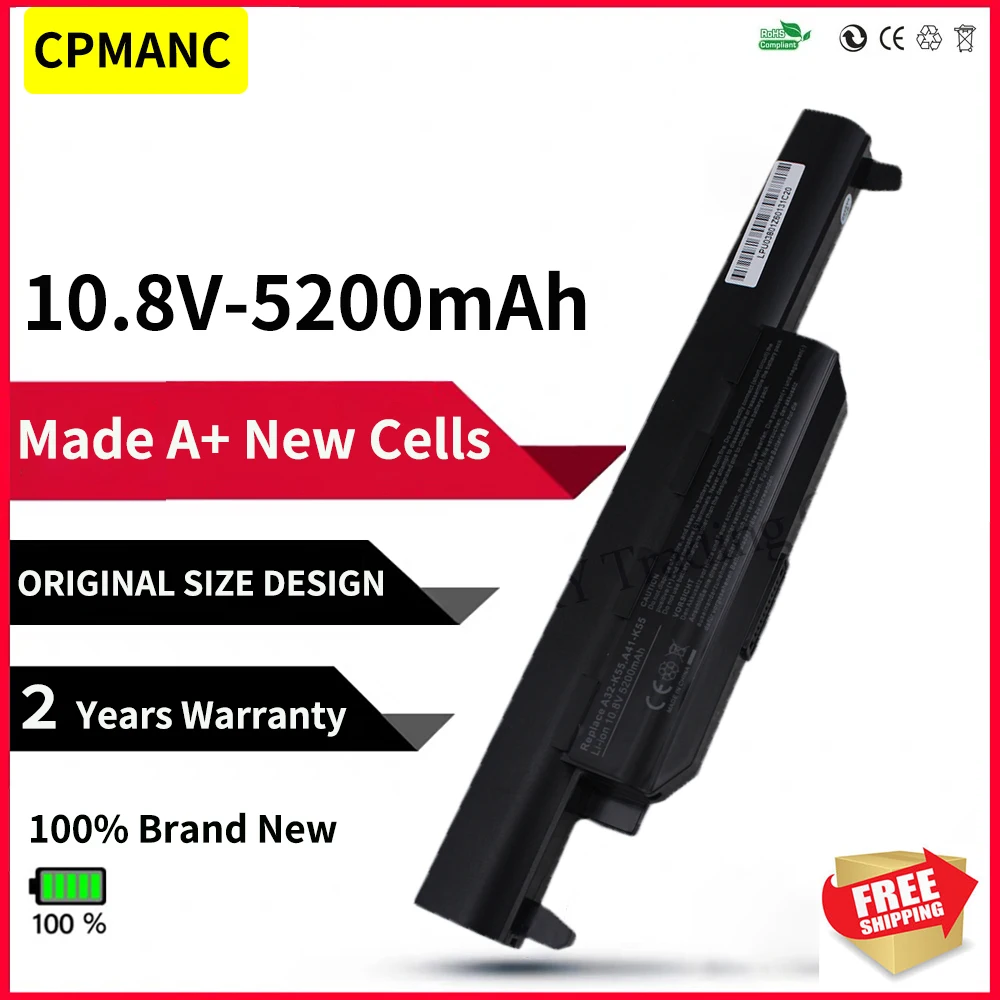 Аккумулятор CPMANC для ноутбука Asus A45 A55 A75 K45 K55 K75 R400 R500 R700 U57 X45 X55 X75 | Компьютеры и офис