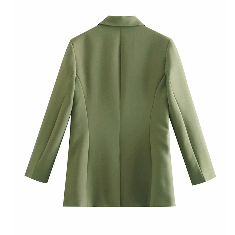 

Za Women 2021 Fashion Solid Blazer Coat Vintage Single Breasted Long Sleeve Female Outerwear Chic Tops XQJ9289