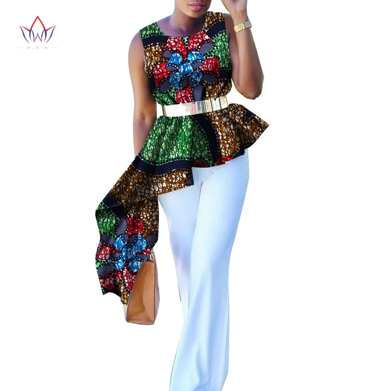 BintaRealWax африканские топы с принтом рубашка женские летние повседневные