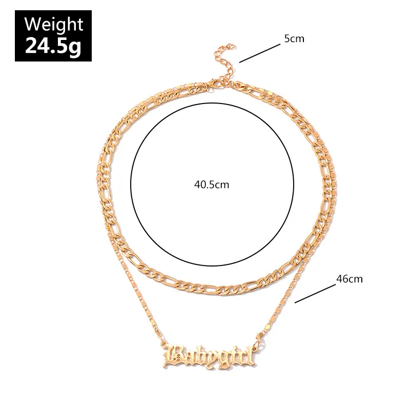

Fashion Babygirl Pendant Necklace Women Multilayer Letter Necklace Female Party Jewelry Accessories Aesthetic Girl Gift 2020 New