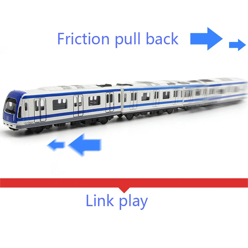 4pcs/Lot Alloy Train Model High-speed Rail Subway Pull Back Magnetic Kids Toys Car Model Toy Track Train Toys for Children Gift images - 6