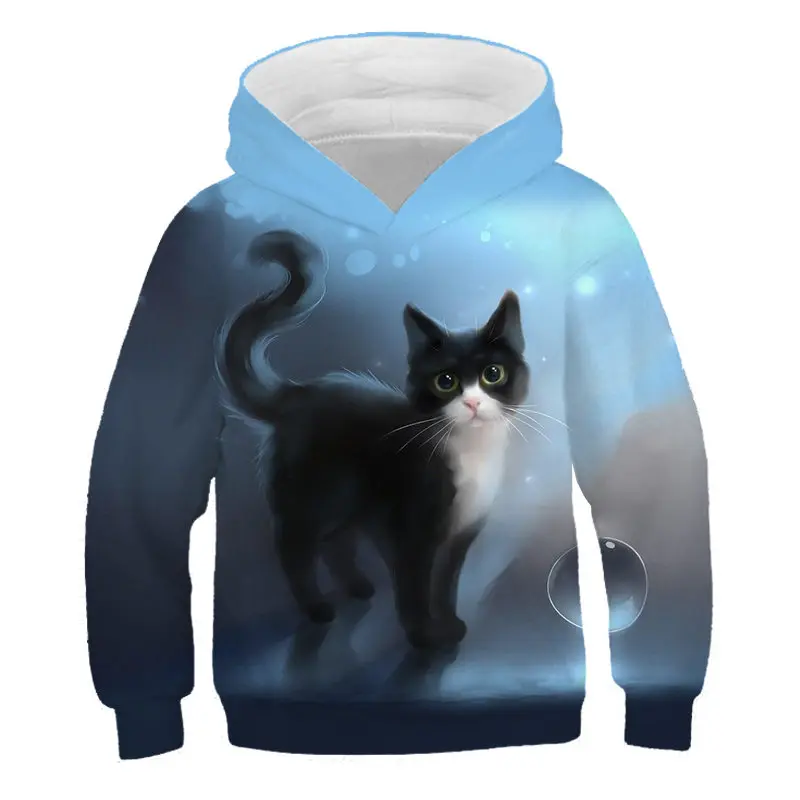 

Children Hoodies animals cat 2020 Autumn Warm Hoodie Kid Teenager Boys Girls Cartoon Fashion Sweatshirt Casual Pullover 3-14T