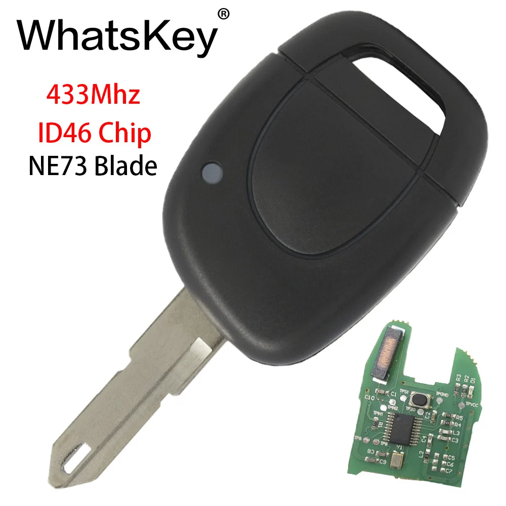 NE73 Remote Key WhatsKey 1 кнопочный Автомобильный Дистанционный ключ подходит для Renault Master Clio Twingo Kangoo NE73 blade 433 МГц ID46 PCF7946 чип - Количество кнопок: NE73 Remote Key