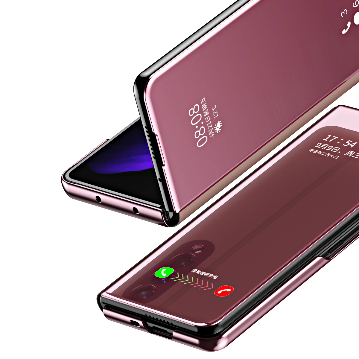 Coque Z Fold 4 3 5G Funda Flip Case For Samsung Galaxy Z Fold 2 W21 Mirror Clear View PU Leather Shell Phone Case Cover W22 Capa