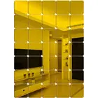 1 шт. маленькая Съемная круглая квадратная Настенная Наклейка 3D акриловые зеркальные наклейки гостиная ванная комната самоклеящаяся роспись художественные переводки