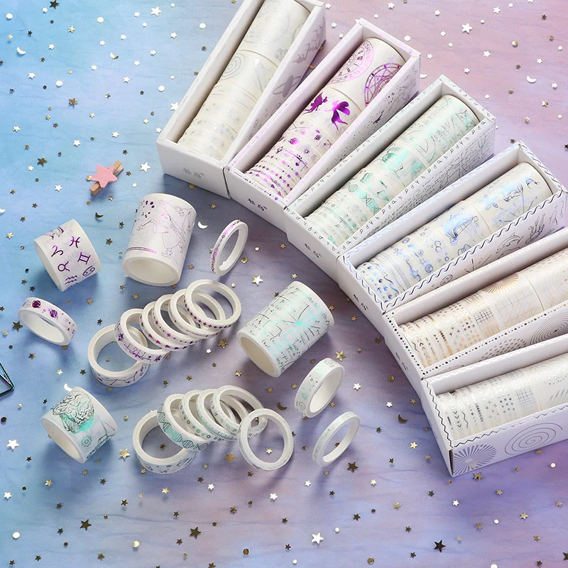 Лента Washi 10 шт./компл. милая лента для горячего тиснения kawaii klebeband скрапбукинга fita