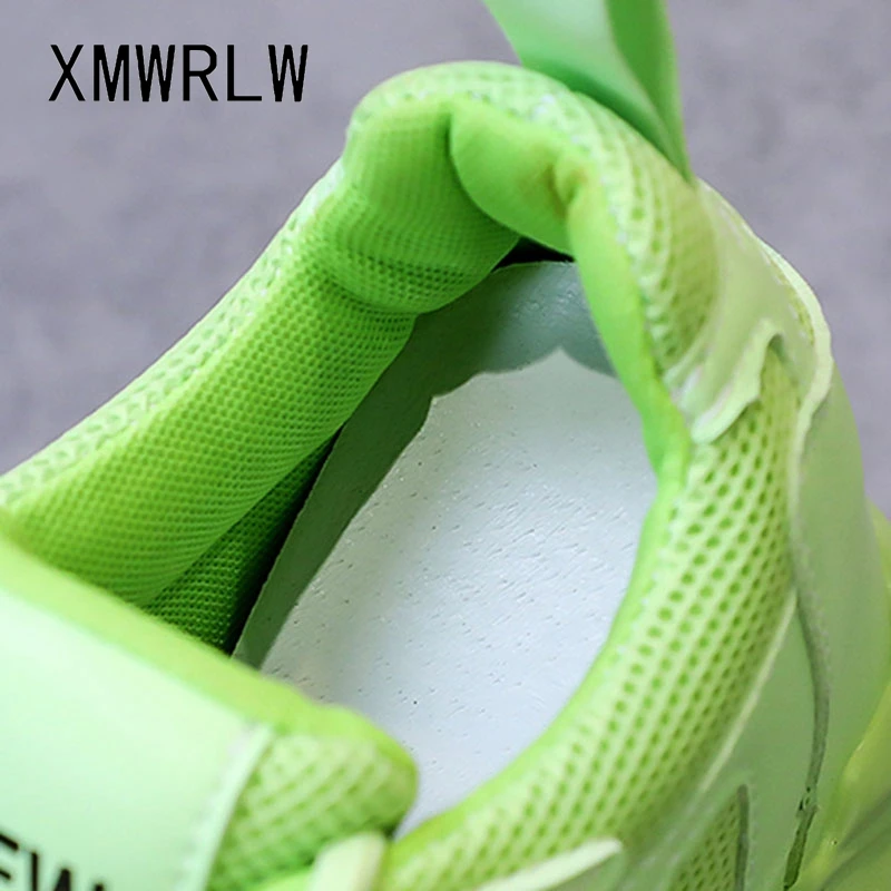 Женские кроссовки на массивном каблуке XMWRLW осень 2021 модные повседневные кожаные