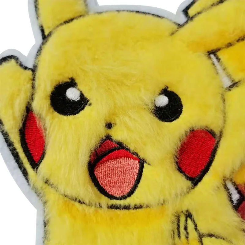 Милая одежда с изображением покемона Пикачу Вышивка Патчи для аппликация на