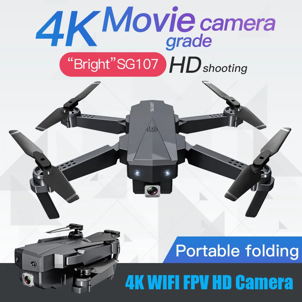 Дрон складной Sg107 4k Wi-Fi Fpv Hd-камера | Игрушки и хобби