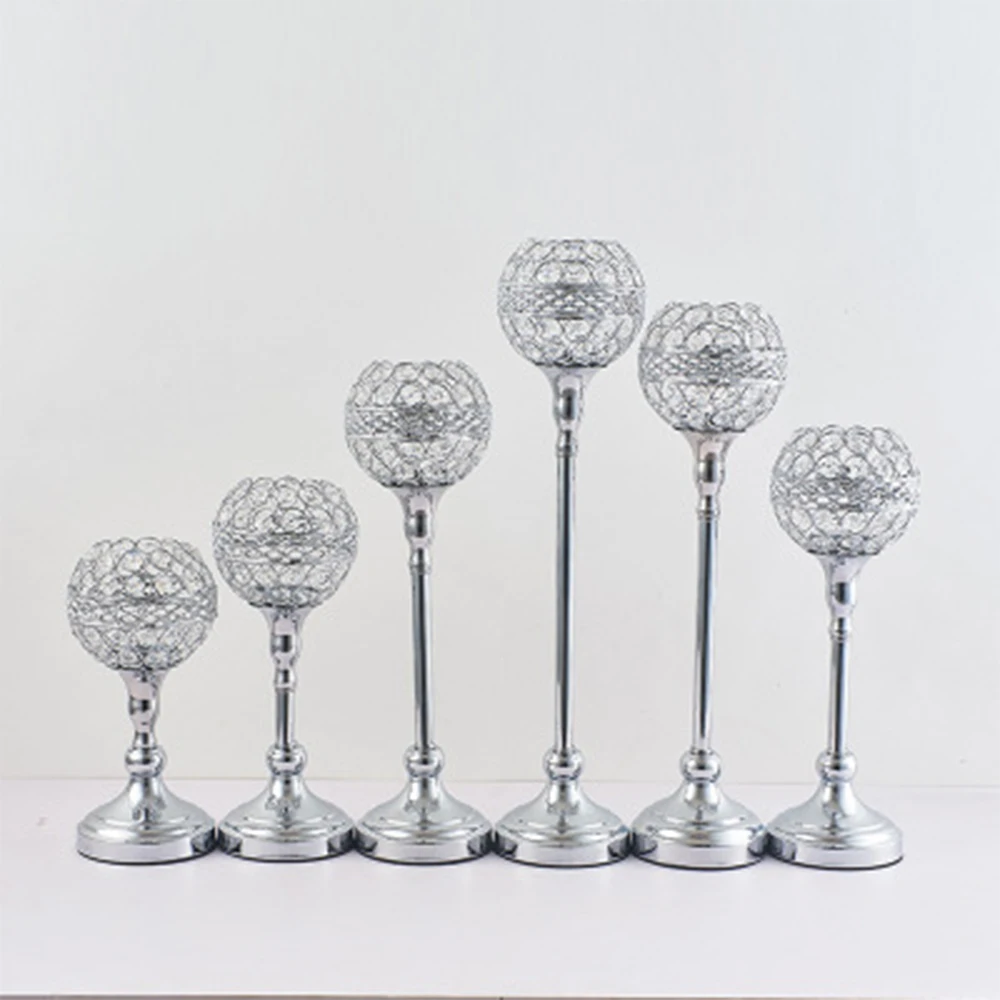 

Hot-selling European-style retro candlestick living room decoration wedding props crystal candlestick home decoration iron