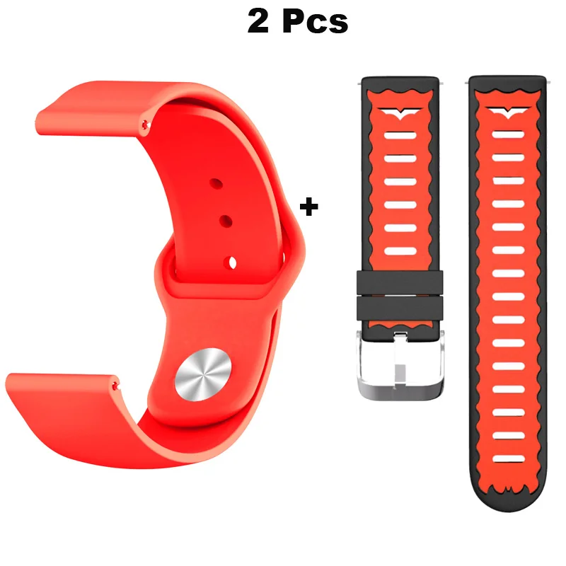 Браслет 22 мм для Xiaomi Huami Amazfit GTR 47 мм Pace Stratos 2 ремешок для часов samsung gear S3 Galaxy 46 мм ремешок для часов Correa - Цвет: Red-Black Red