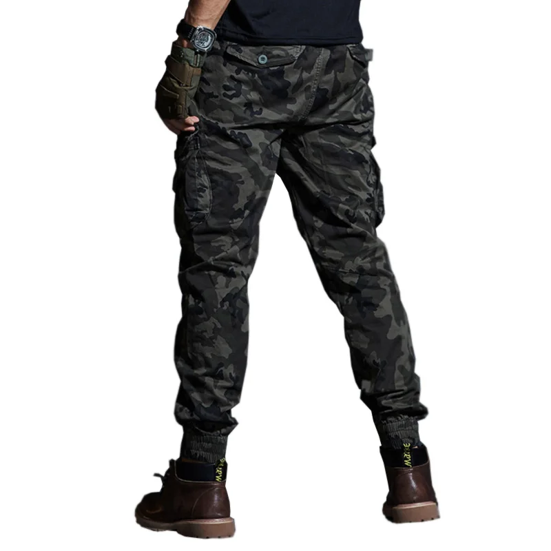 Military Tactical Pants Mens Joggers Camouflage Cargo Casual Pants Male 100% Cotton Multi-Pocket Fashions Large size Trousers images - 6