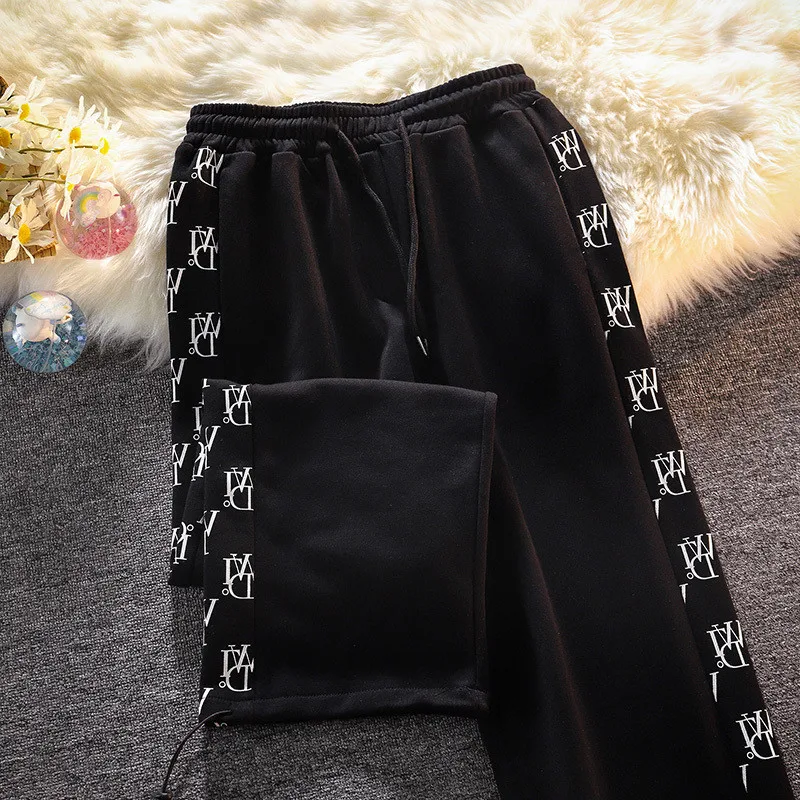 

pants women y2k 2021 korean fashion style vintage wide leg 90s plus size oversize high waist sweatpants aesthetic pantalone