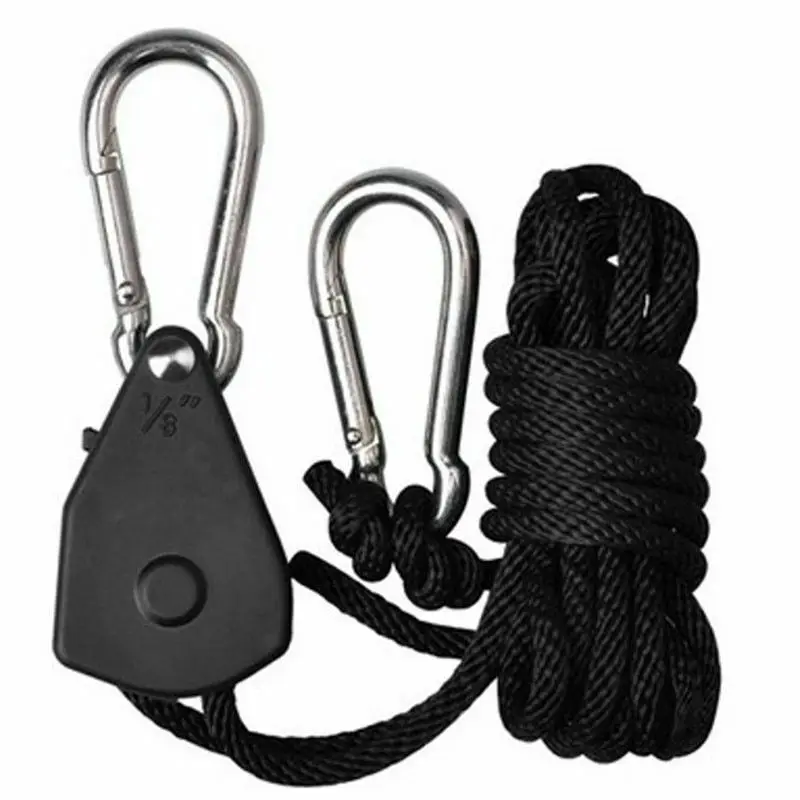 

Регулируемый 2 шт./1 комплект 1/8 дюймов Heavy Duty Регулируемый расти светильник веревка с трещоткой вешалка для выращивания светильник приспосо...