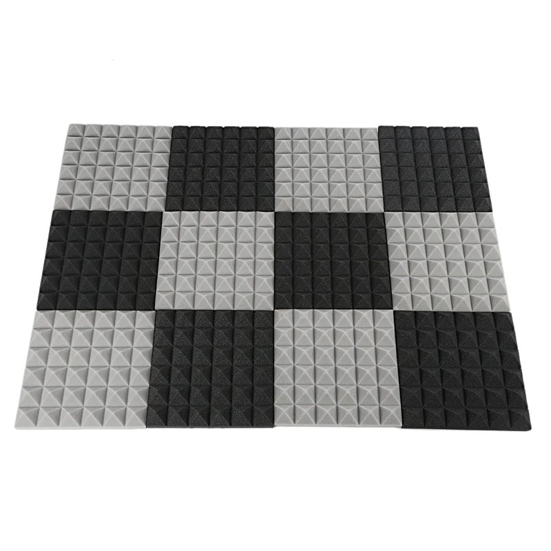 

Charcoal Acoustic Foam Tiles Soundproofing Foam Panels Studio Sound Padding 2 x 10 x 10 Inch
