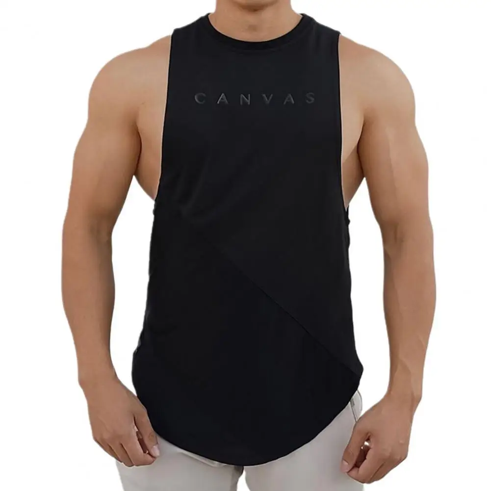

Men Tanks Top Round Neck Breathable Milk Fiber Fabric Fashion Summer Sports Undershirt for Leisure