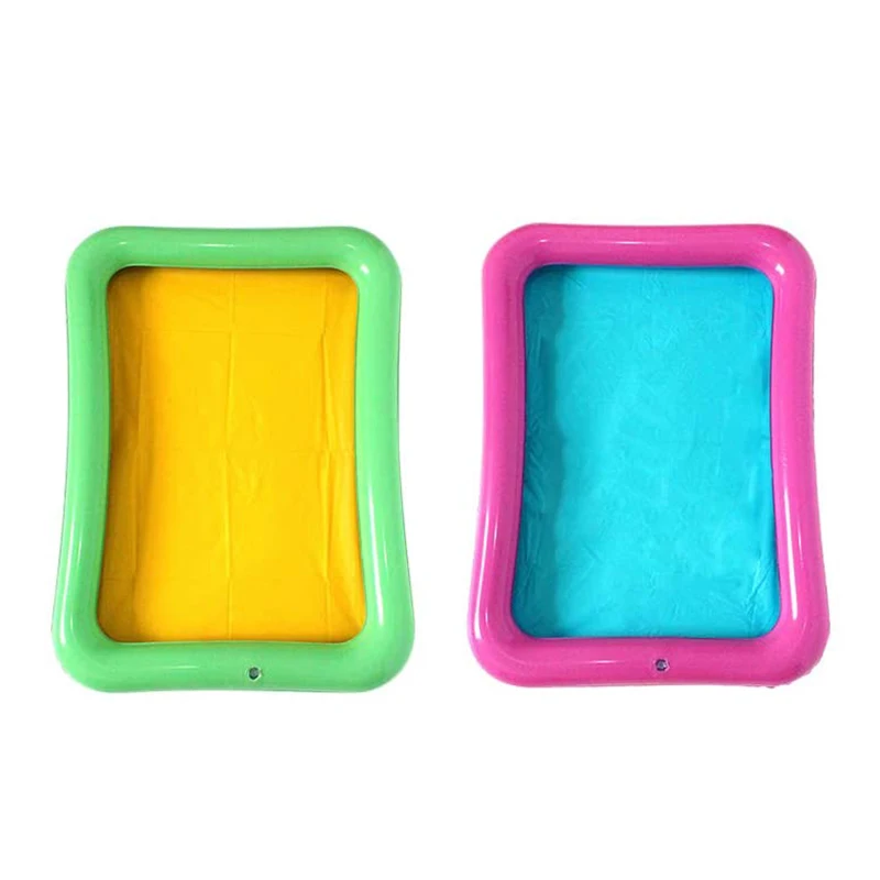 

Portable Inflatable Sand Tray 2 Pcs Tray Castle Mobile Table Moldable Play Sand Tray Sand Tray Lid Random Color65X45CM