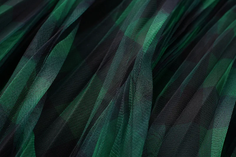 Зеленая красная клетчатая сетчатая фатиновая юбка пачка Женская мода 2020 Новая