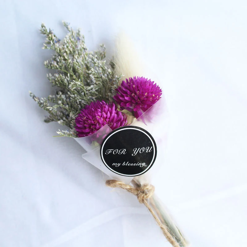 Искусственная трава с кристаллами миниатюрный букет сухих цветов на День