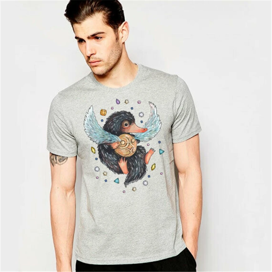 Рубашка с фантастическими животными футболка Niffler фэнтези короткий рукав милый