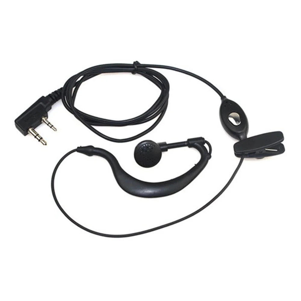 10 шт. 2Pin PTT G shape наушники портативная рация с наушниками гарнитура для Kenwood Baofeng UV 5R