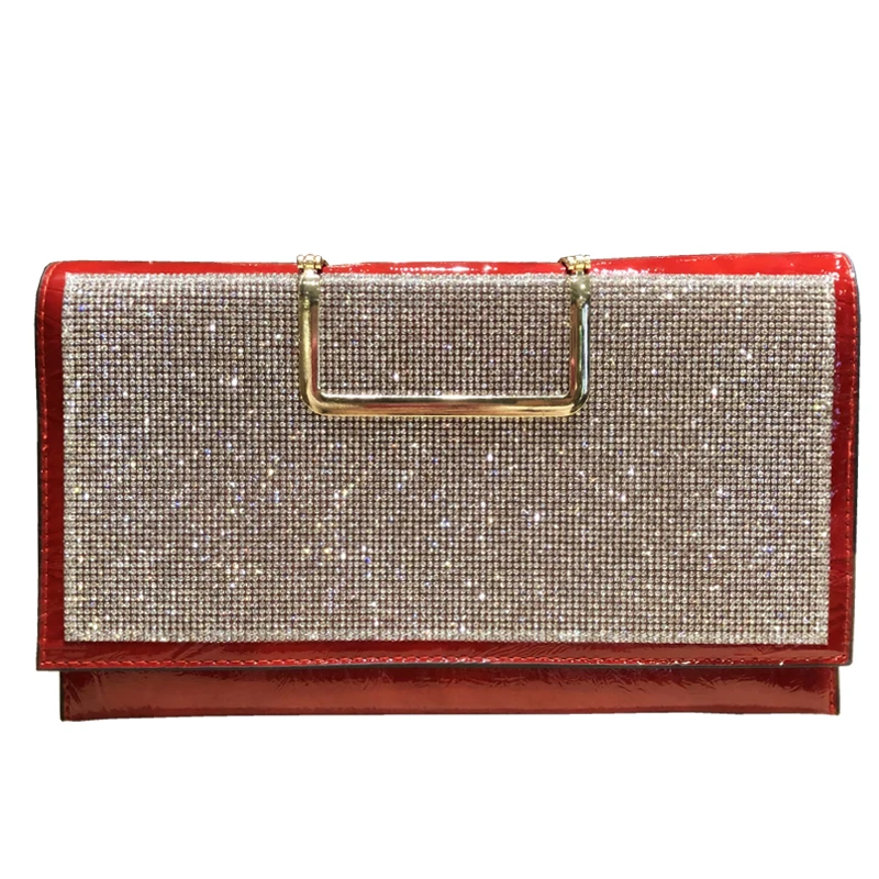

2021 New Red Crossbody Evening Gold Clutch Bag Wedding Party Luxury Bags Designer Cute Purses Handbag Women Money Crystal Girl