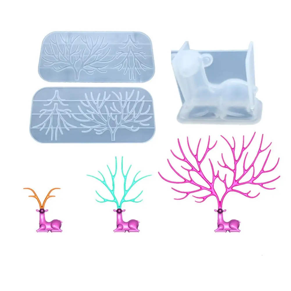 Прозрачное эпоксидное Силиконовое зеркало в виде оленя рога дерева ветки ручная