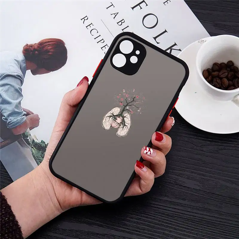 

Great Aesthetic Flower art Phone Case black matte transparent For iPhone 7 8 x xs xr 11 12 pro plus mini max Clear Funda