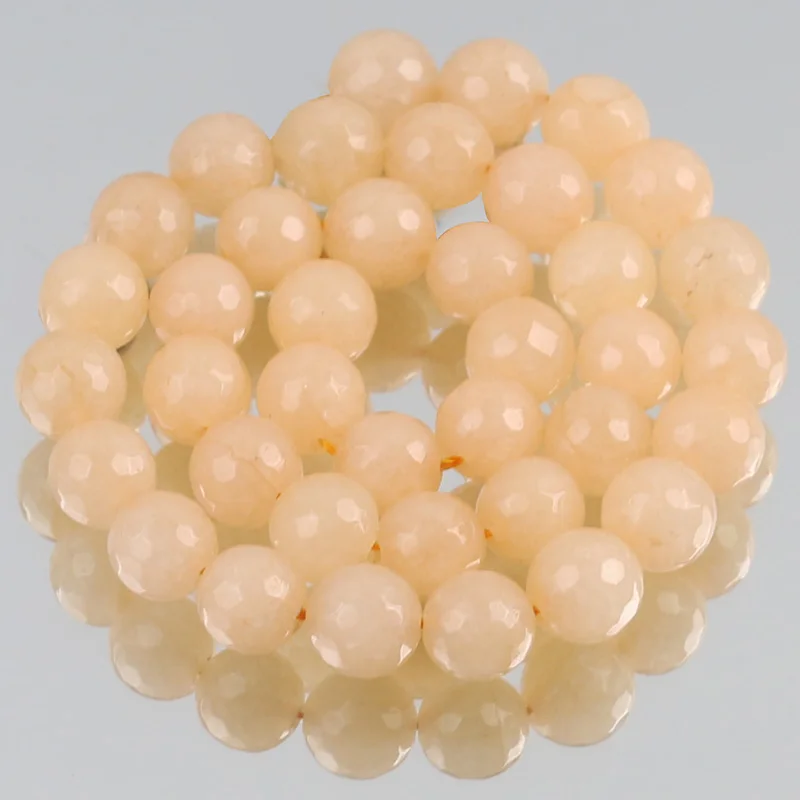 

Natural Stone Faceted Light Yellow Jades Chalcedony Beads Loose Spacer Beads For Jewelry Making DIY Bracelet Necklace 6/8/10mm