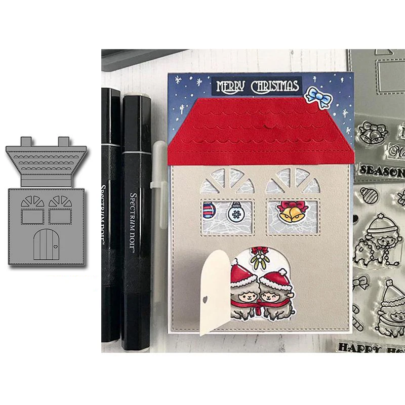 

Металлические пресс-формы «сделай сам» «теплый дом» для изготовления открыток, новинка 2021 г., полноценное строительство, декоративное тисн...