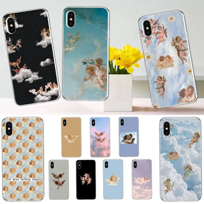 

Renaissance angels cute art Phone Case Transparent soft For iphone 12 11 13 7 8 6 s plus x xs xr pro max mini